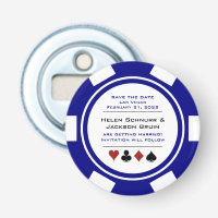 Vegas Navy White Poker Chip Save the Date