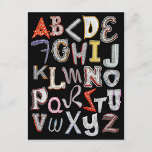 Vegas Neon Carte postale A à Z - la nuit