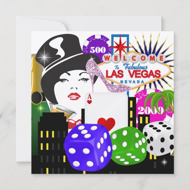 Vegas Party - Casino / Poker - SRF Einladung (Vorderseite)