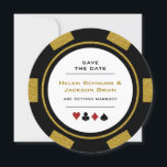 Vegas Poker Chip Black Gold Hochzeit speichern das<br><div class="desc">Dazzle deine Gäste,  indem du ihnen diese Schwarz-,  Gold- und Weiß-Poker-Chips Save the Date Einladungskarten schickst. Sie warten gespannt auf die offizielle Einladung zu dieser unvergesslichen Hochzeit!</div>