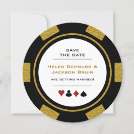 Vegas Poker Chip Black Gold Hochzeit speichern das