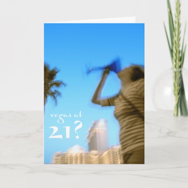Vegas um 21? Geburtstagskarte Karte (Vorderseite)