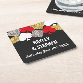 Vegas-Untersetzer, die Party-Kasino-Glitzer Rechteckiger Pappuntersetzer