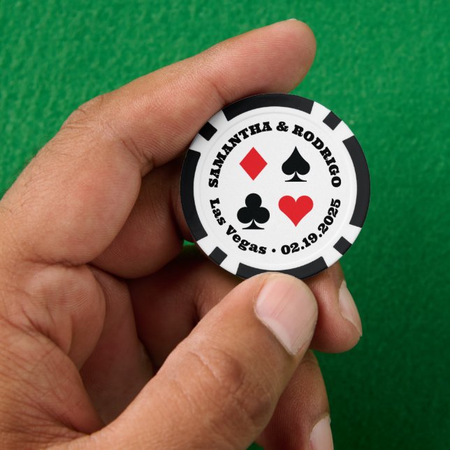 Vegas Wedding - Anzug mit Roter und Schwarzer Kart Pokerchips (Hand)