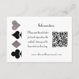 Vegas Wedding Black and Silver QR Code Information Begleitkarte