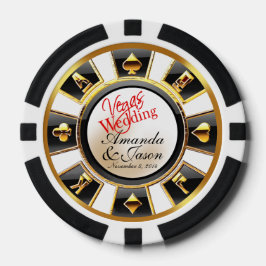 Vegas Wedding Casino weißes schwarzes Gold Pokerchips