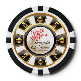Vegas Wedding Casino weißes schwarzes Gold Pokerchips