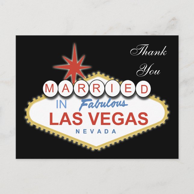 Vegas Wedding Dankeschön Karten (Vorderseite)