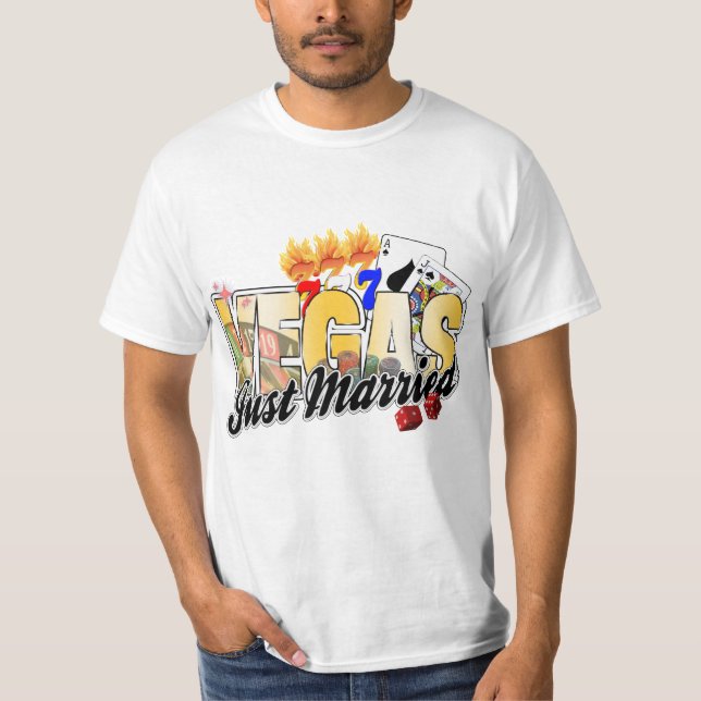 Vegas Wedding Just Married T-Shirt (Vorderseite)