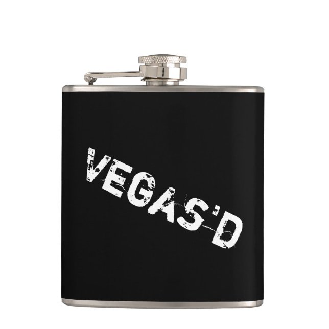 Vegas'D Vinyl eingewickelte Flasche Flachmann (Vorderseite)
