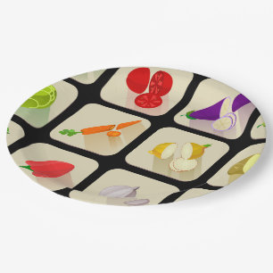 Vege Party Design Custom Paper Tellers 7" Pappteller