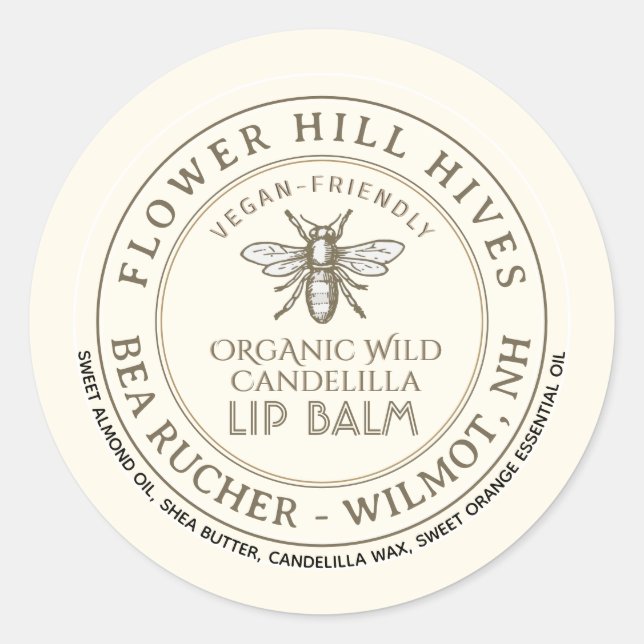 VÉGÉN AMICAL Candelilla cire Étiquette de lèvres (Devant)