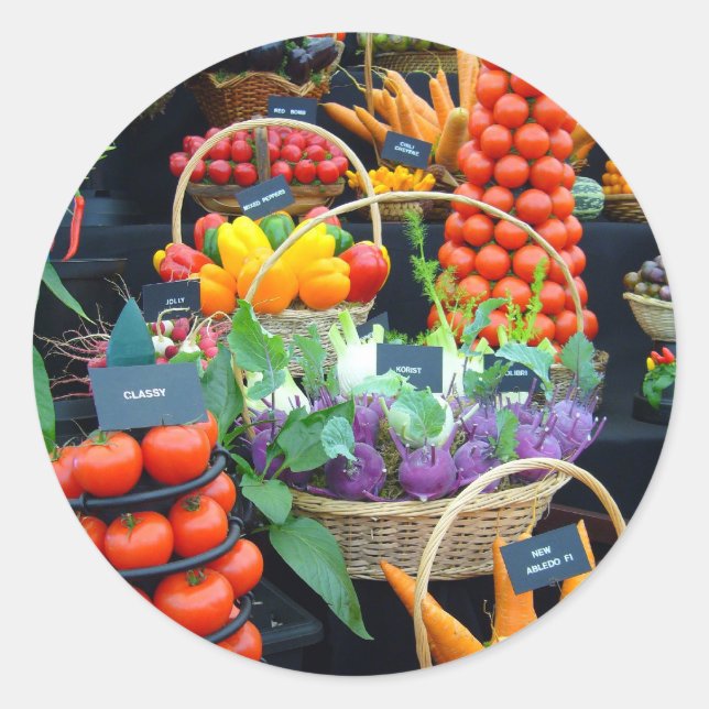 VEGETABLE ANZEIGE ~ Umschlagsiegeler/Aufkleber Runder Aufkleber (Vorderseite)