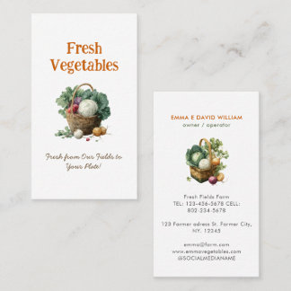 Vegetable Farm Market Agriculture Business Card Visitenkarte