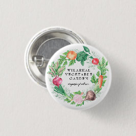 Vegetable garden organic farm monogram button