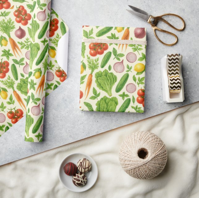 Vegetable Garden Wrapping Paper Geschenkpapier (Kunsthandwerk)