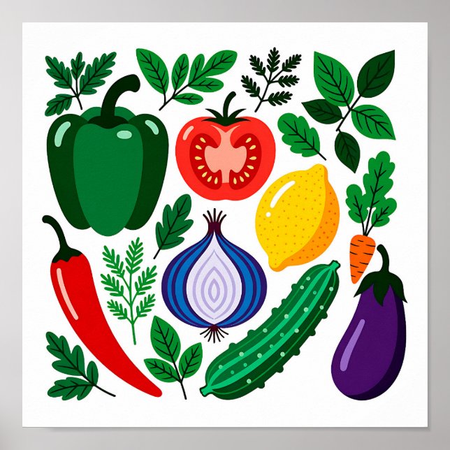 Vegetable pattern poster (Vorne)