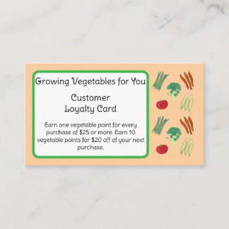 Vegetable Theme Customer Loyalty Cards Treuekarte