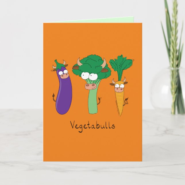 VégétaBULLS Bulls Légumes Carte de voeux amusante (Devant)