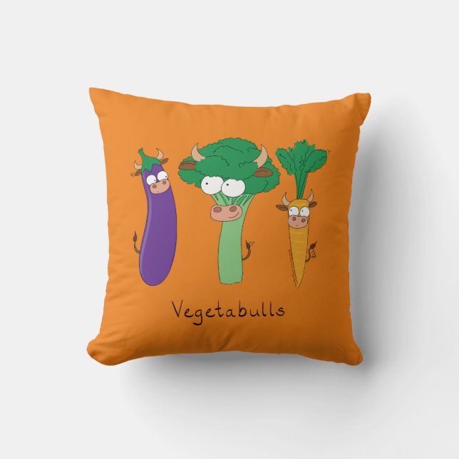 Vegetabulls Gemüsebullen Gewitterkissen Kissen (Vorderseite)