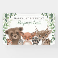 Végétal Bois Animaux Anniversaire Bannière de bien