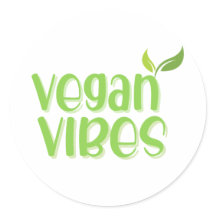Végétan Vibes Logo Classic Round Sticker