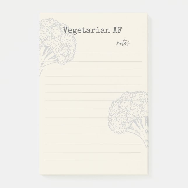 Vegetarian AF Notepad Post-it Klebezettel (Vorderseite)