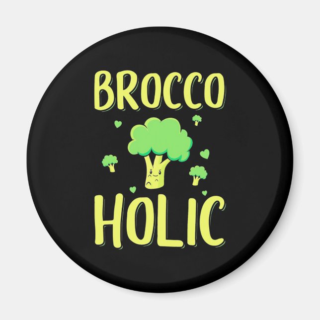 Vegetarian Brocco Holic Magnet (Vorne)