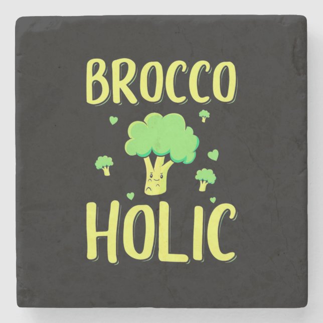Vegetarian Brocco Holic Steinuntersetzer (Vorderseite)