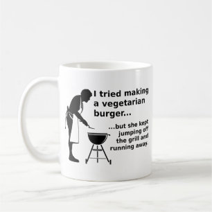 Vegetarian Burger Funny Fleisch Tasse Spaß