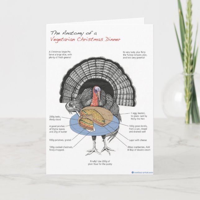 Vegetarian Christmas card Feiertagskarte (Vorderseite)
