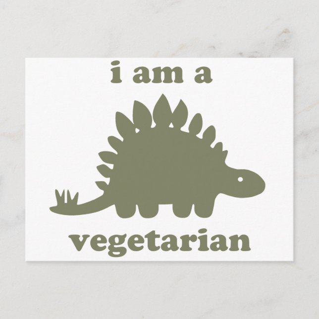 Vegetarian Stegosaurus Dinosaur - Grün Postkarte (Vorderseite)