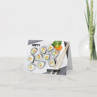 Vegetarian Sushi Happy Birthday Karte