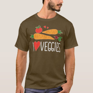 Vegetarian Vegan I Love Veggies Healthy Food T-Shirt