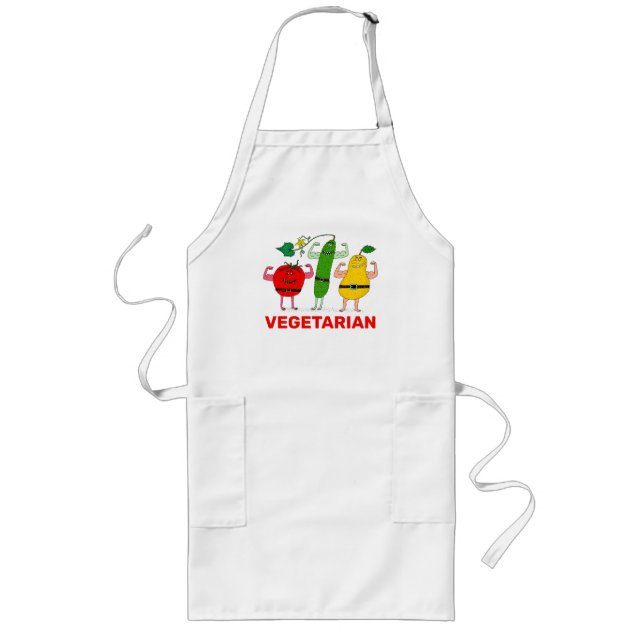 Vegetarian Veggies Rock Personalize Lange Schürze (Vorne)