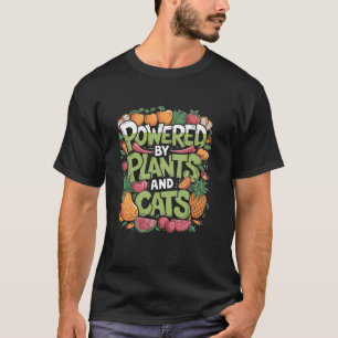 Vegetarier, angetrieben von Pflanzen und Katzen, v T-Shirt