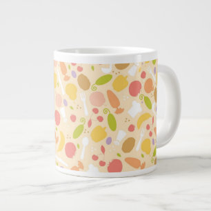 Vegetarier, der Musterhintergrund kocht Jumbo-Tasse