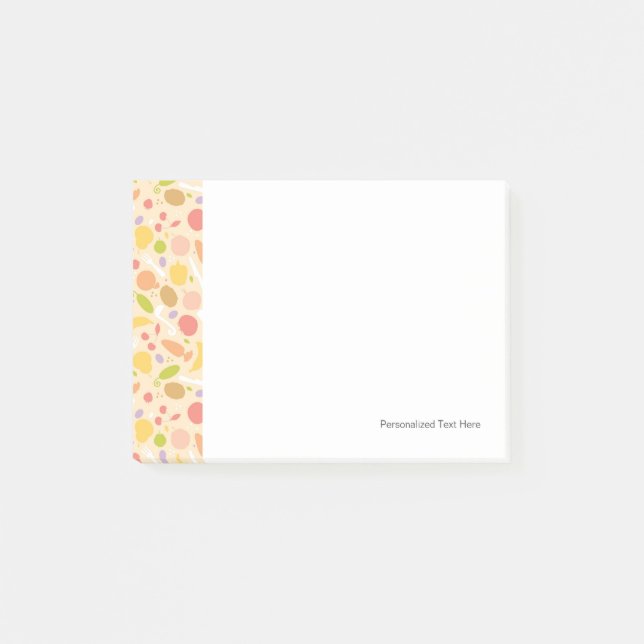 Vegetarier, der Musterhintergrund kocht Post-it Klebezettel (Vorderseite)