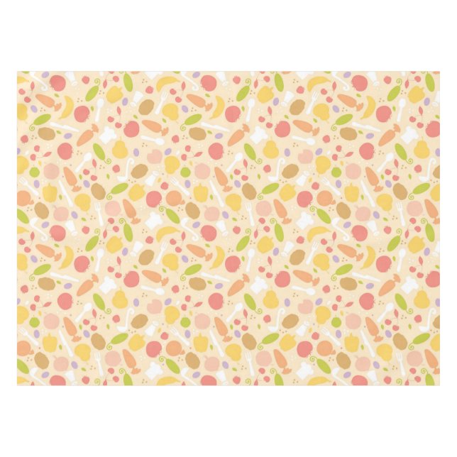 Vegetarier, der Musterhintergrund kocht Tischdecke (Vorderseite (Horizontal))