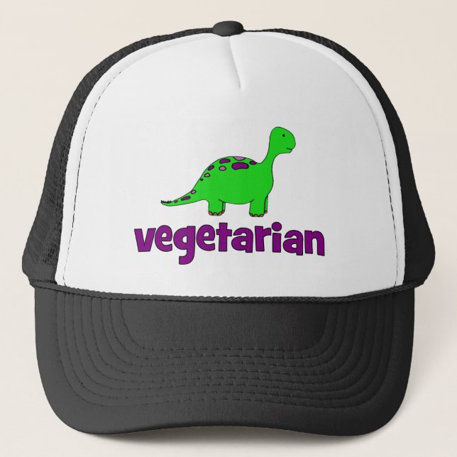 Vegetarier - Dinosaurier-Entwurf Truckerkappe (Vorderseite)
