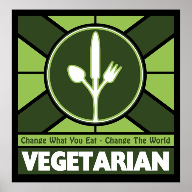 Vegetarier-Flagge Poster (Vorne)