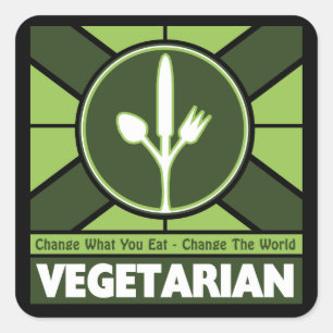 Vegetarier-Flagge Quadratischer Aufkleber