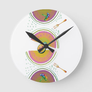 Vegetarier Food Avocado Runde Wanduhr