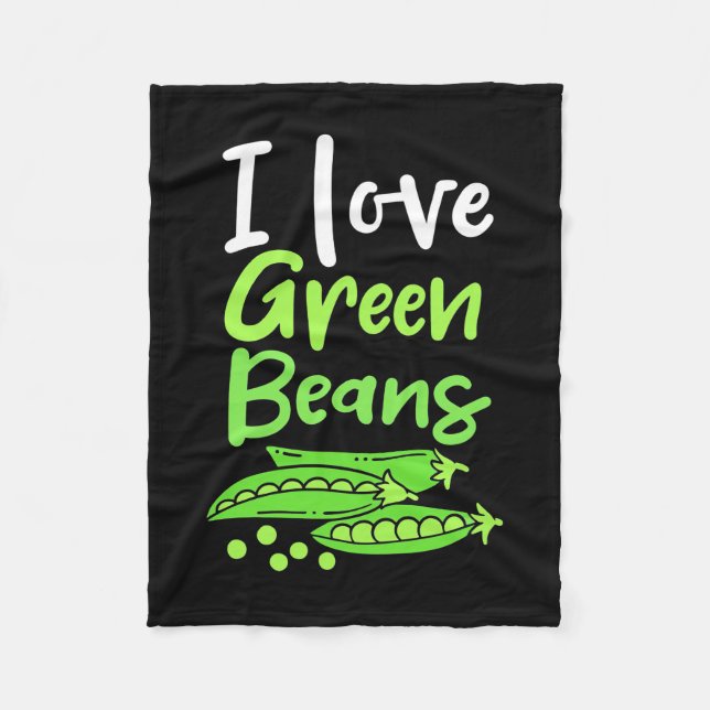 Vegetarier I Liebe Grüne Bohnen Fleecedecke (Vorderseite)