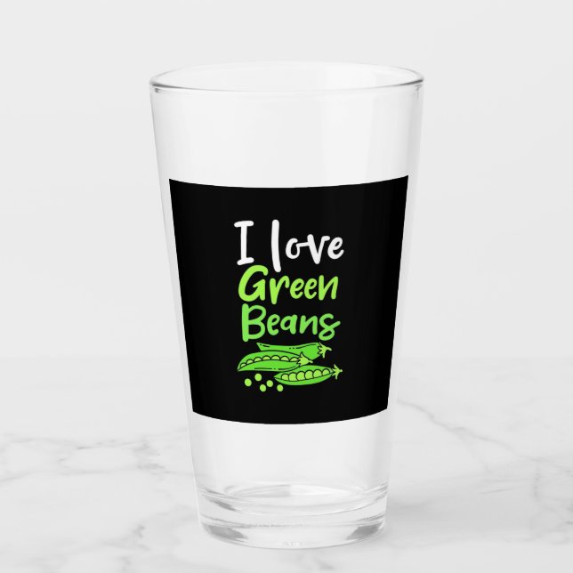 Vegetarier I Liebe Grüne Bohnen Glas (Vorderseite)