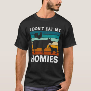 Vegetarier Ich esse meine Häuser nicht Vegan Retro T-Shirt