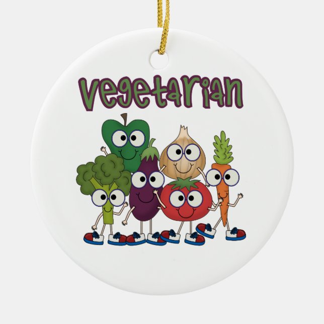 Vegetarier Keramik Ornament (Vorne)
