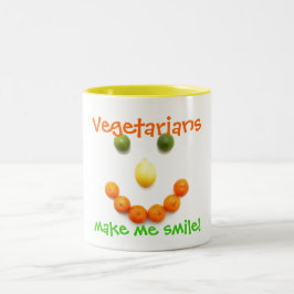 Vegetarier lassen mich lächeln! zweifarbige tasse