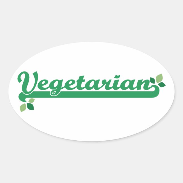 Vegetarier Ovaler Aufkleber (Vorderseite)