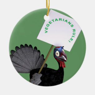 Vegetarier Regel! Keramik Ornament